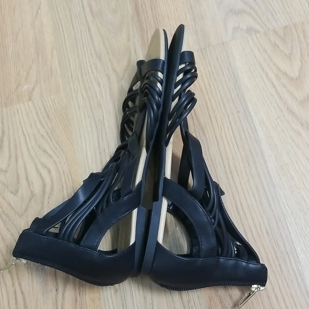 Soda Black Ankle Sandals